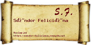 Sándor Feliciána névjegykártya