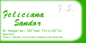 feliciana sandor business card